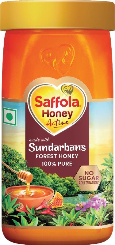 Saffola Honey Active, Made with Sundarban Forest Honey, 100% Pure, No sugar adulteration(500 g)