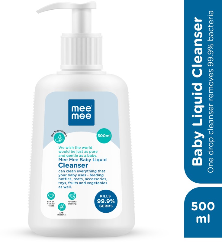 MeeMee Baby liquid cleanser for bottle ,food grade,accessories, vaggie, kills 99% germ Liquid Detergent(500 ml)