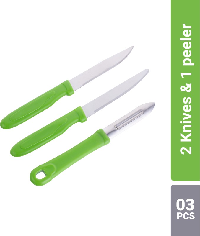 Flipkart SmartBuy 1 and 2 Kitchen Tool Set(Green, Peeler, Knife)
