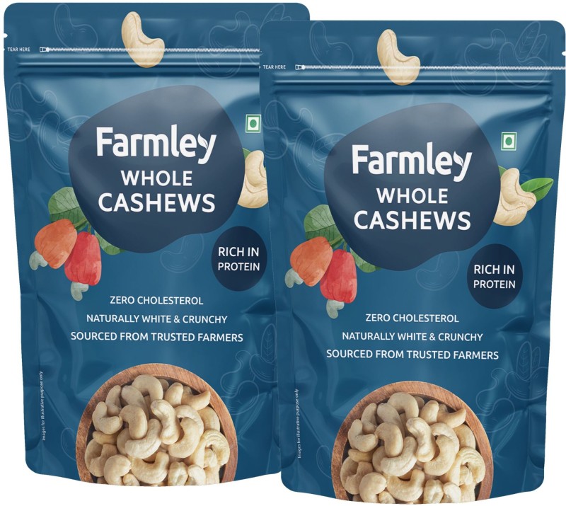 Farmley Whole Raw Kaju Cashews(2 x 0.5 kg)