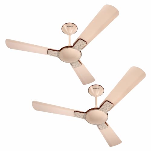 Havells Enticer Art 1200Mm 2 Star Energy Saving Ceiling Fan (Fauna Champagne, Pack Of 2)