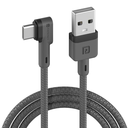 Portronics Konnect L Por-1081 Fast Charging 3A Type-C Cable 1.2Meter With Charge & Sync Function For All Type-C Devices (Grey)