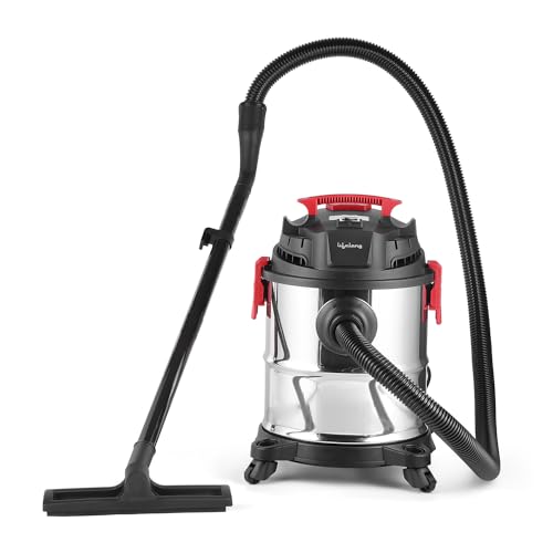 Lifelong 21 Litre Foam Vacuum Cleaner For Home 1200 W,Wet&Dry Floor Cleaner Brush With Blower Function,16Kpa Suction Power,Stainless Steel Body&Multiple Accessories For Sofa,Bed&Floor Carpet,1 Count