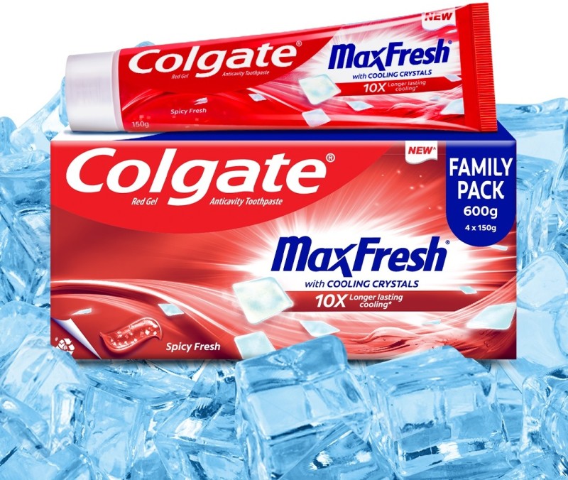 Colgate MaxFresh Toothpaste, Red Gel Paste with Menthol – Spicy Fresh (Combo Pack) Toothpaste(600 g)