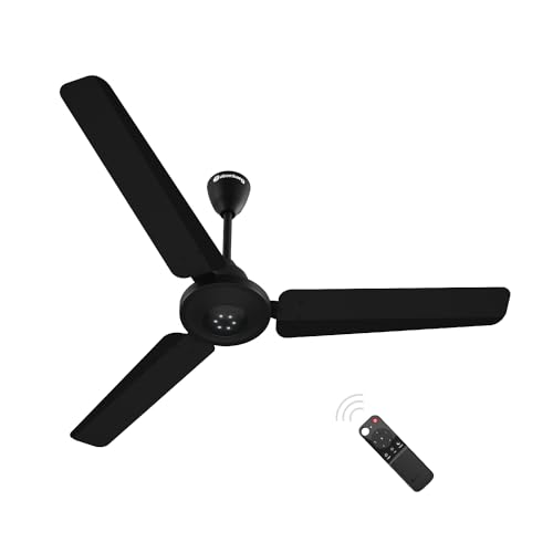 Atomberg Efficio Azor 1200Mm | Bldc Motor 5 Star Rated Classic Ceiling Fans With Remote Control | High Air Delivery Fan With Led Indicators | Upto 65% Energy Saving (Midnight Black)