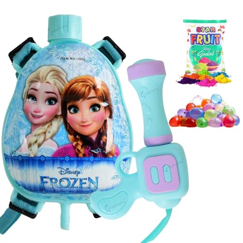 Graphene Frozen Holi Tank Pichkari Water Gun 500Ml Leak Proof Nano Tank For Kids Powerful High Pressure Long Throw Back Pack Holding 1 Pkt Gulal & 100 Balloons Spray Pistol Isi Approved