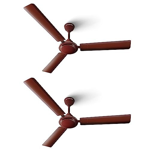 Longway Nexa P2 1200 Mm/48 Inch Ultra High Speed 3 Blade Anti-Dust Decorative Star Rated Ceiling Fan (Brown, Pack Of 2)
