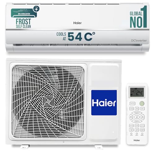 Haier 1 Ton 3 Star Twin Inverter Split Ac (Copper, 7 In 1 Convertible, Frost Self Clean, Hd Filter, Cools At 54°C, Long Air Throw – Hsu11V-Tms3Bn-Inv,White)