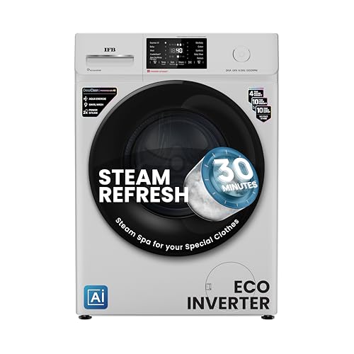 Ifb 6 Kg 5 Star Powered By Ai With 9 Swirl Wash, Fully Automatic Front Load Washing Machine (Diva Gxn 6010, Steam Refresh Program With Eco Inverter, Grey)
