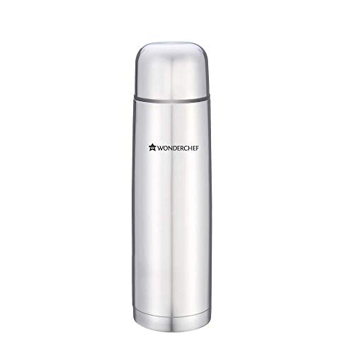 Wonderchef 750Ml Double Wall Stainless Steel Vacuum Insulated Hot And Cold Flask With Travel Pouch, Copper Plated Inner Wall, Spill & Leak Proof, 2 Years Warranty