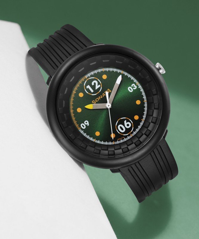 SONATA 77121PP01W F1 plastics Analog Watch – For Men