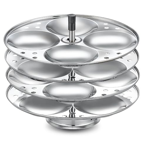 Judge By Prestige 4 Stainless Steel Idly Plates| Cook 16 Idlis At Once With 4 Plates| Convenient| Versatile