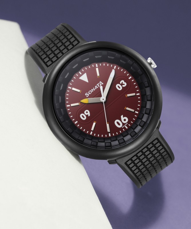 SONATA 77121PP06W F1 plastics Analog Watch – For Men