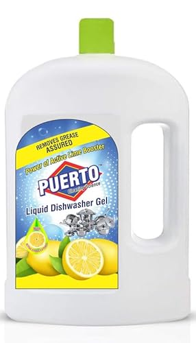 Puerto Dishwash Gel Refill Can, (Lemon) – 2 Ltr (Pack of 1) Refill| Leaves No Residue and foul smell| Grease Cleaner For All Utensils |Super Saver Pack