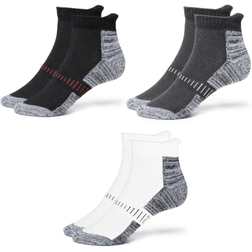 Wiz Socks For Men, Ultimate Terry Cotton Socks, Breathable, Ankle-Length Socks For Men & Women (Unisex), Free Size (Black, White And Grey Melange) Pack Of 3