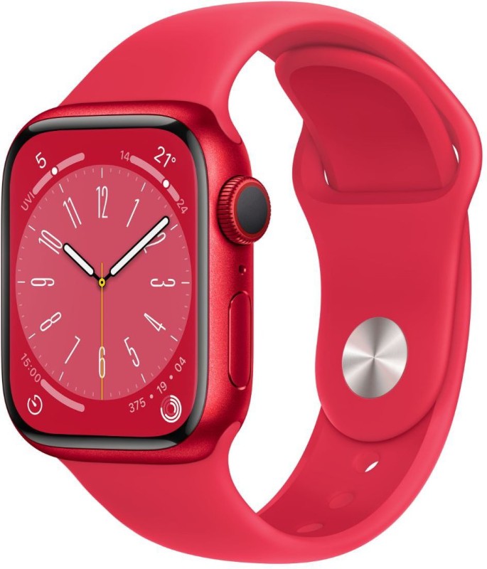 Apple Watch Series 8 Gps + Cellular With Ecg App, Temperature Sensor, Crash Detection(Red Strap, Regular)