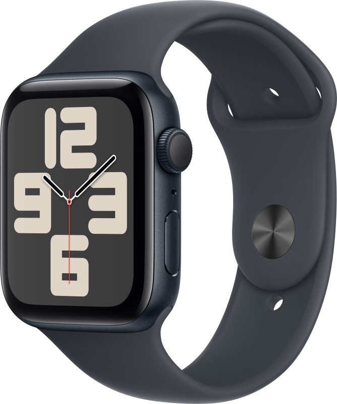 Apple Watch SE GPS 44mm Midnight Aluminium with Midnight Sport Band(Midnight Strap, Free Size)