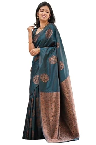 Yashika Women’S Banarasi Cotton Silk Jacquard Saree (Mudra Rama 02)
