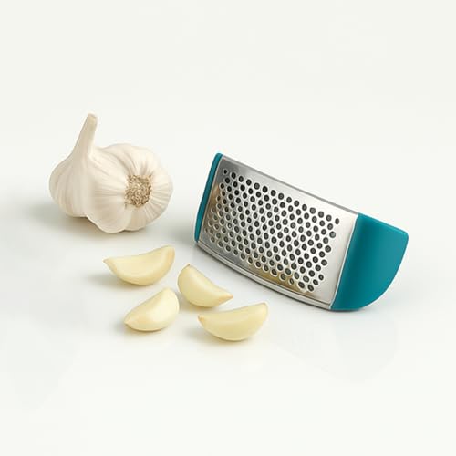 Clazkit Kitchen Stainless Steel Garlic Press with Ergonomic Handle,Garlic Crusher, Handy Garlic Crusher, Kitchen Garlic Crushing Tool Stainless Steel