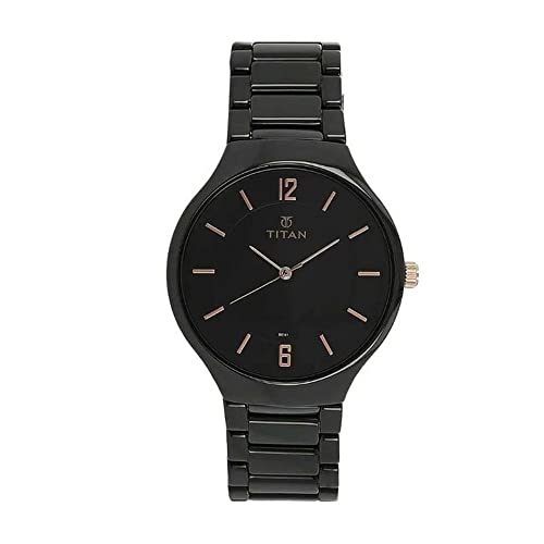 Titan Regalia Quartz Analog Black Dial Ceramic Strap Watch for Men-NS90014KC02/NT90014KC02