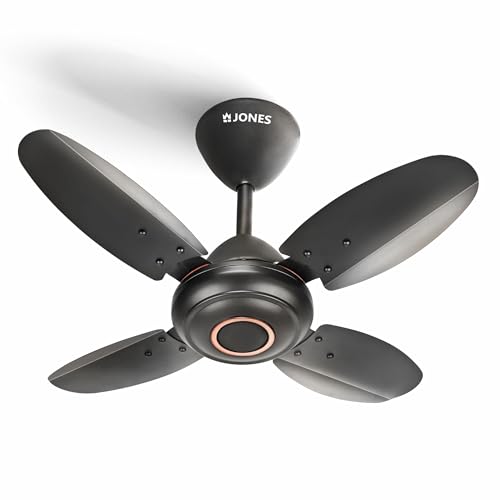 Jones Breeze 600 Mm/24 Inch Ultra High Speed 3 Blade Anti-Dust Decorative Star Rated Ceiling Fan (Smoked Brown, Pack Of 1)