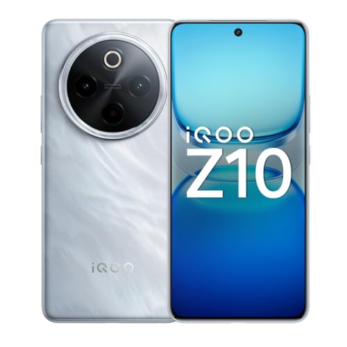 Iqoo Z10 5G (Glacier Silver, 8Gb Ram, 128Gb Stroage) | India’S Biggest Ever 7300 Mah Battery | Snapdragon 7S Gen 3 Processor | Brightest Quad Curved Amoled Display In The Segment