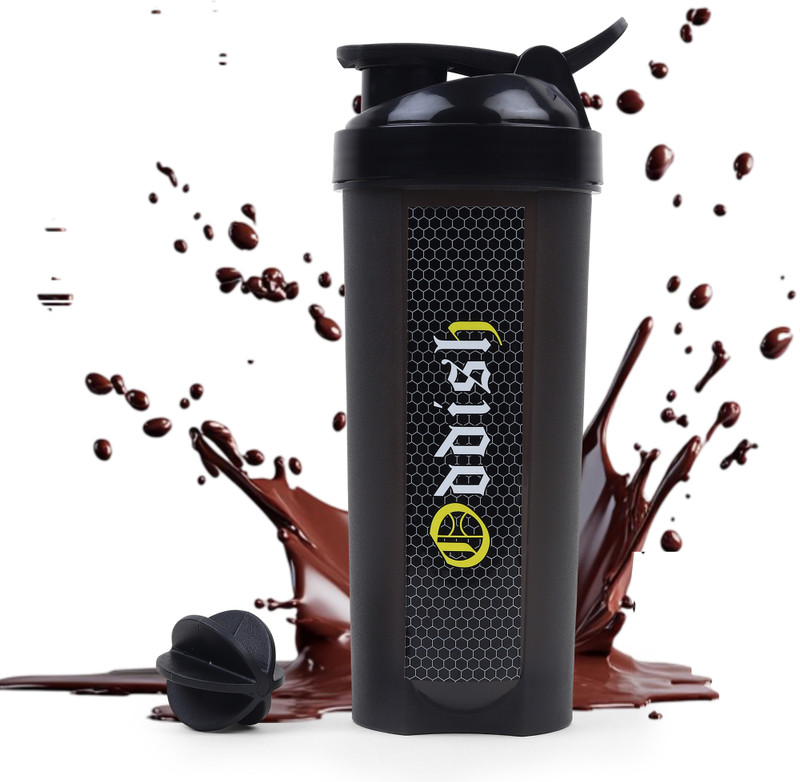 Oddish Way to fitness Classic Bottle 700ml shaker with Whisk Ball 700 ml Shaker(Pack of 1, Black, Plastic)