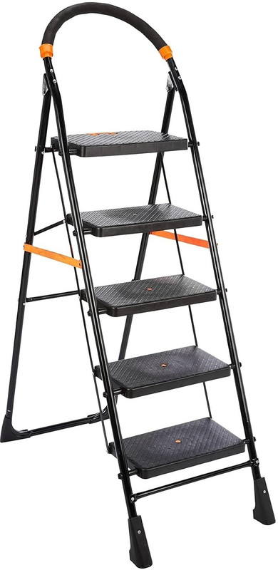 Alnico Heavy Duty Platform 5 Step -Ce Certified – Load Capacity:120 Kg Steel Ladder(With Platform)