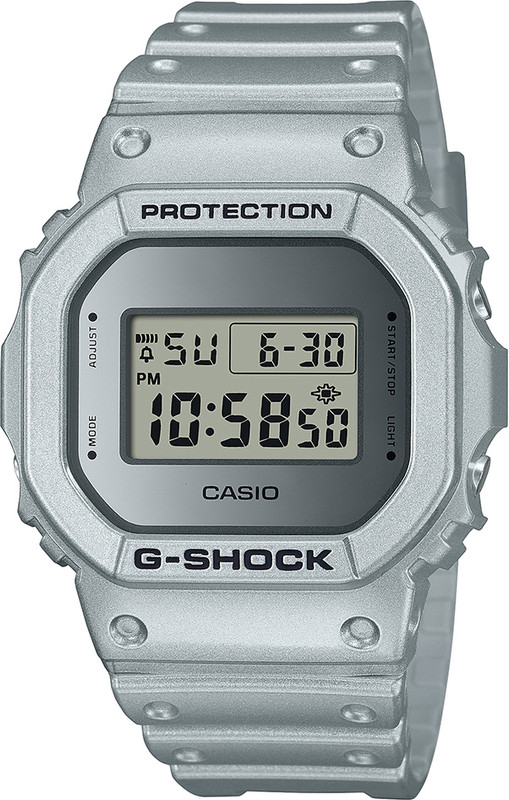 CASIO DW-5600FF-8DR G-SHOCK Silver Dial Silver Resin Strap Digital Watch – For Men
