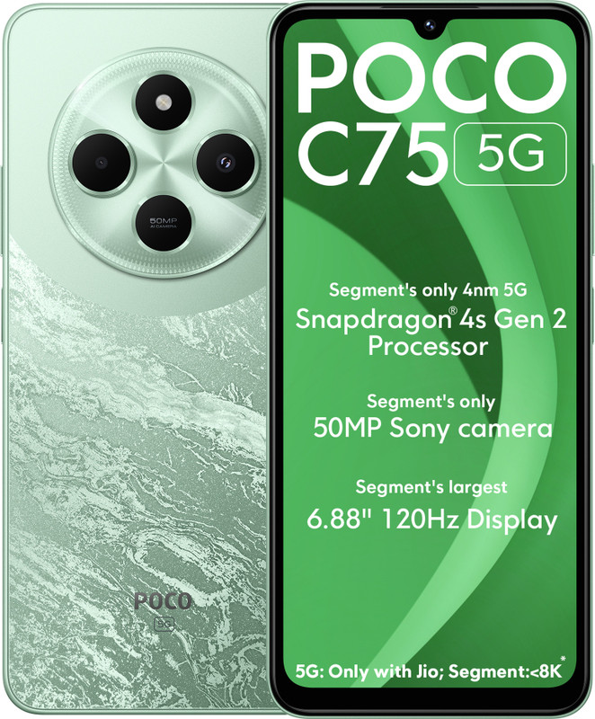 POCO C75 5G (Enchanted Green, 64 GB)(4 GB RAM)