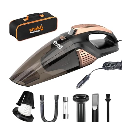 Shakti Technology Sweep High Power Auto Car Vacuum Cleaner For Deep Cleaning, Hand Held Portable Cars Vacuum For Car Cleaning With Dc 12V, 140W Vacuum Motor & 5000 Pa Powerful Suction