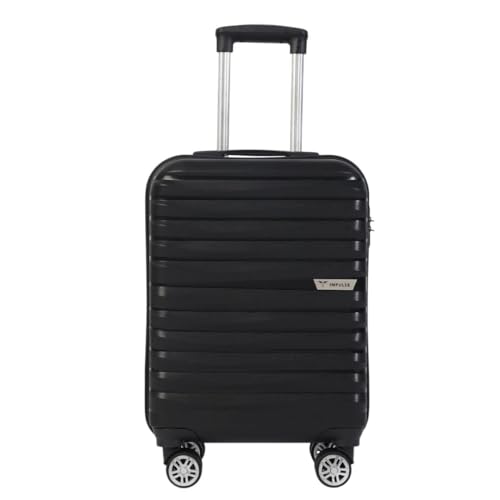 Impulse Transit Polypropylene (Pp) Trolley Bag For Travel Small Cabin Check In, Luggage Bag Travel Hard Case With 8 Wheels 360 Degree Wheeling System (Black, Cabin | 55 Cm | Small)