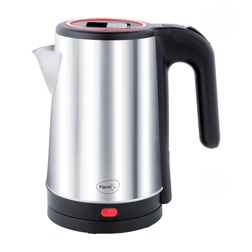 Pigeon By Stovekraft Theros Electric Kettle With Stainless Steel Body, 1.7 Litre, Used For Boiling Water, Making Tea And Coffee, Instant Noodles, Soup Etc. (Silver)