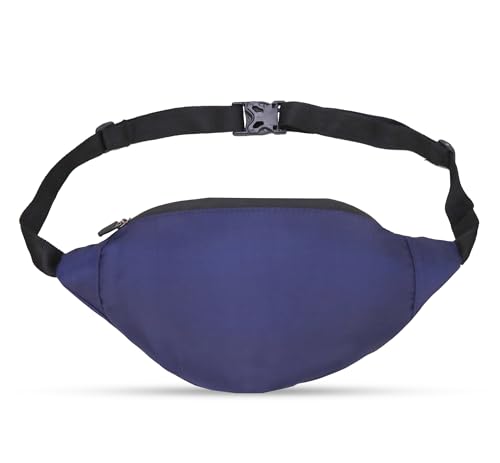 Bigplayer Unisex Waterproof Nylon Waist Bag – Adjustable Travel Fanny Pack For Men & Women | Lightweight Trainer Belt Pouch For Gym, Hiking, Cycling, Outdoor Use (Blue)