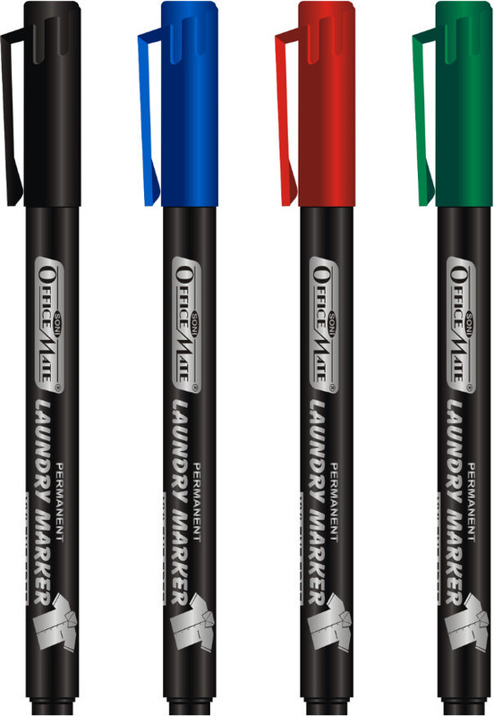 Soni Officemate Fine Tip Laundry Markers Pen(Set Of 4, Multicolor)