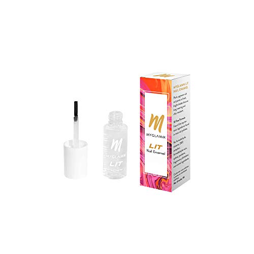 Myglamm Lit Nail Enamel-Seal The Deal (Clear)-7Ml | Nail Polish | Nail Paint | Long Lasting Nail Polish | Chip Resistant | Glossy Finish