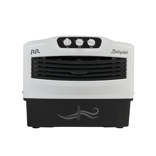 Rr Zello Plus 50 Window Air Cooler | Cooler With High Air Delivery, Wood Wool Pads | Room Cooler With Inverter Compatibility| 1 Year Warranty | 50L (Zello Plus)