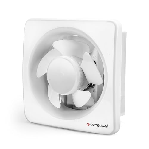 Longway Ventura 6 Inch 150 Mm Energy Efficient Exhaust Fan | High Speed Powerful Motor | Noiseless Operation With Anti Dust Shutters |Suitable For Bathroom, Kitchen, Office | 2 Years Warranty (White)