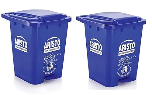 Aristo Plastic Step-On Pedal Garbage Waste Dustbin 45Ltr (Blue)