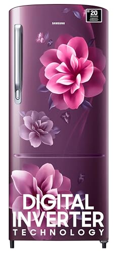 Samsung 183 L, 4 Star, Digital Inverter, Direct-Cool Single Door Refrigerator (Rr20C1724Cr/Hl, Red, Camellia Purple)