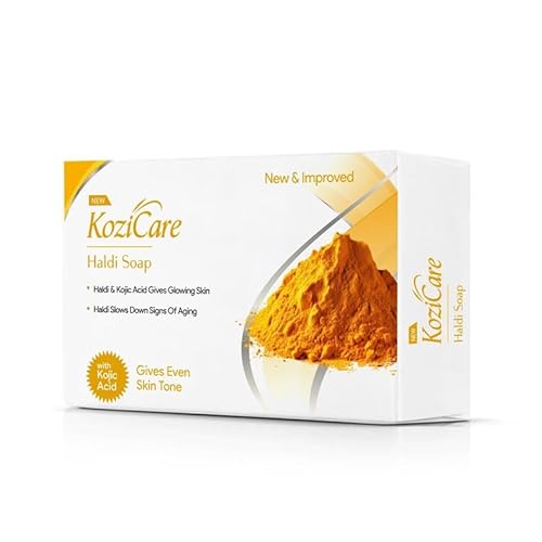 Kozicare Kojic Acid Soap & Glutathione Soap | Haldi Turmeric Face Ubtan Soap | Ghar Ka Soap | Detan Soap | Soaps For Bath | Bathing Soap | With Shea Butter & Glycerin- 75 Gm