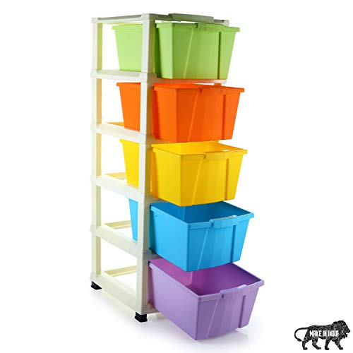 Primelife Plastic 5 Xl Modular Drawer Modular Storage Organizer & Storage Box – Made In India (5 Xl – Multicolor)