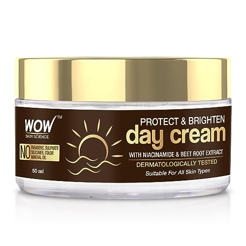 Wow Skin Science Protect & Brighten Day Cream | Brightens Complexion | Prevents Skin Damage | Hydrates & Nourishes Skin