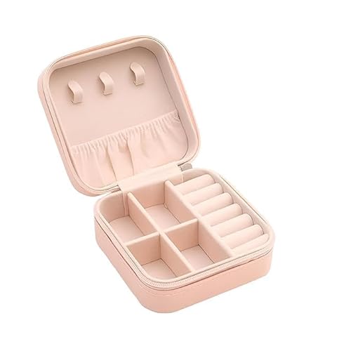 Sarth Treasure Faux Leather Mini Jewelry Travel Case Small Travel Jewelry Organizer Portable Jewelry Box Travel Mini Storage Organizer Portable Display Storage Box Ideal Gift For Women