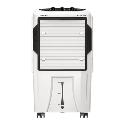 Crompton Optimus 65 Litres Desert Air Cooler For Home | Large & Easy Clean Ice Chamber | High Density Honeycomb Pads | Everlast Pump | Humidity Control