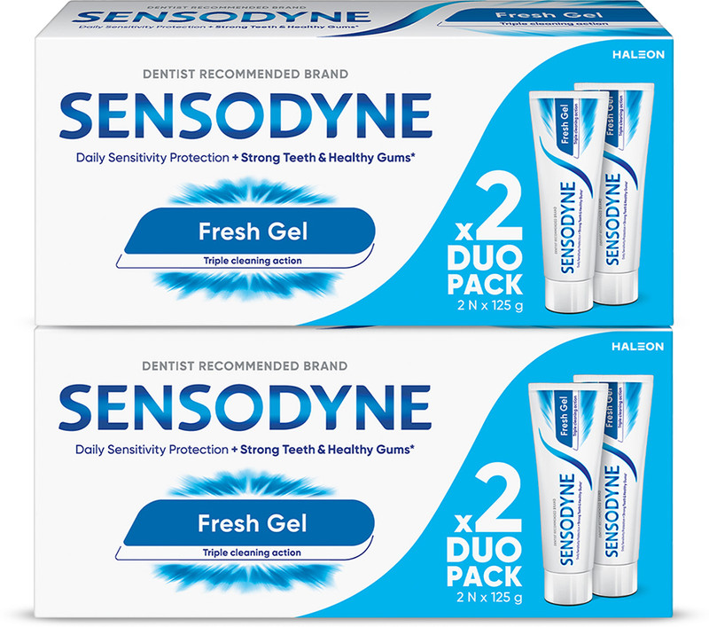 SENSODYNE Fresh Gel Combo| for daily sensitivity protection Toothpaste(500 g, Pack of 4)