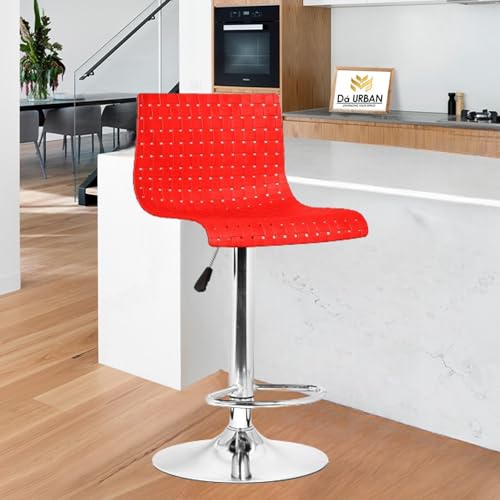 Da Urban® Presho Height Adjustable & Revolving Bar Stool/Kitchen Chair/Cafetaria Chair Red (1 Pc)