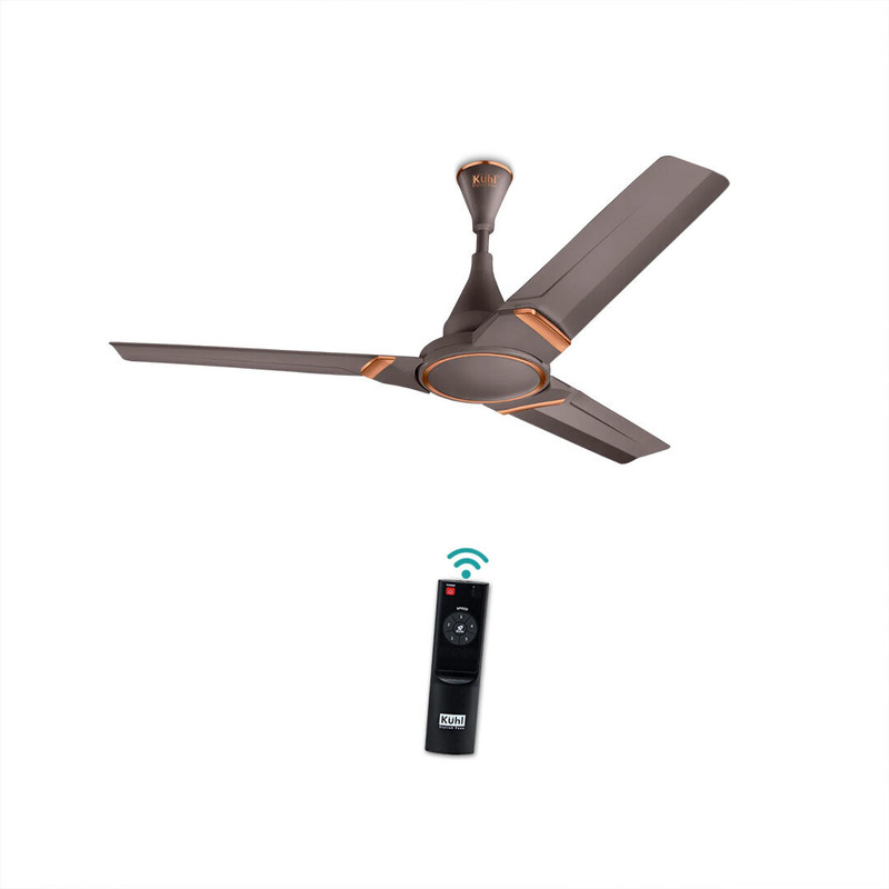 Kuhl Prima A3 – Espresso | Free Installation 5 Star 1200 Mm 3 Blade Ceiling Fan(Bldc Motor With Remote | Brown, Espresso | Pack Of 1)