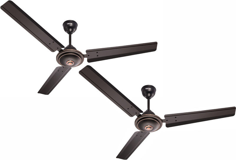 GESTOR Aero Deco Ultra High Speed 48 inch Semi Decorative 1200 mm 3 Blade Ceiling Fan(Anti Dust | Smoked Brown | Pack of 2)