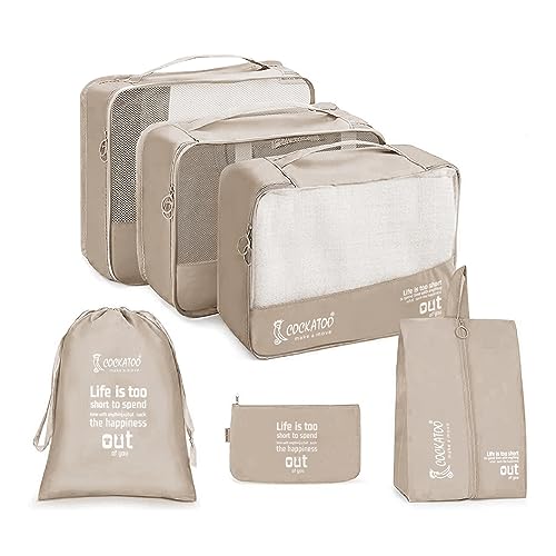 Cockatoo Trek-Trove 6 Pc Travel Storage Bag,Travel Organizer Bags For Luggage,Material: Silk Cotton